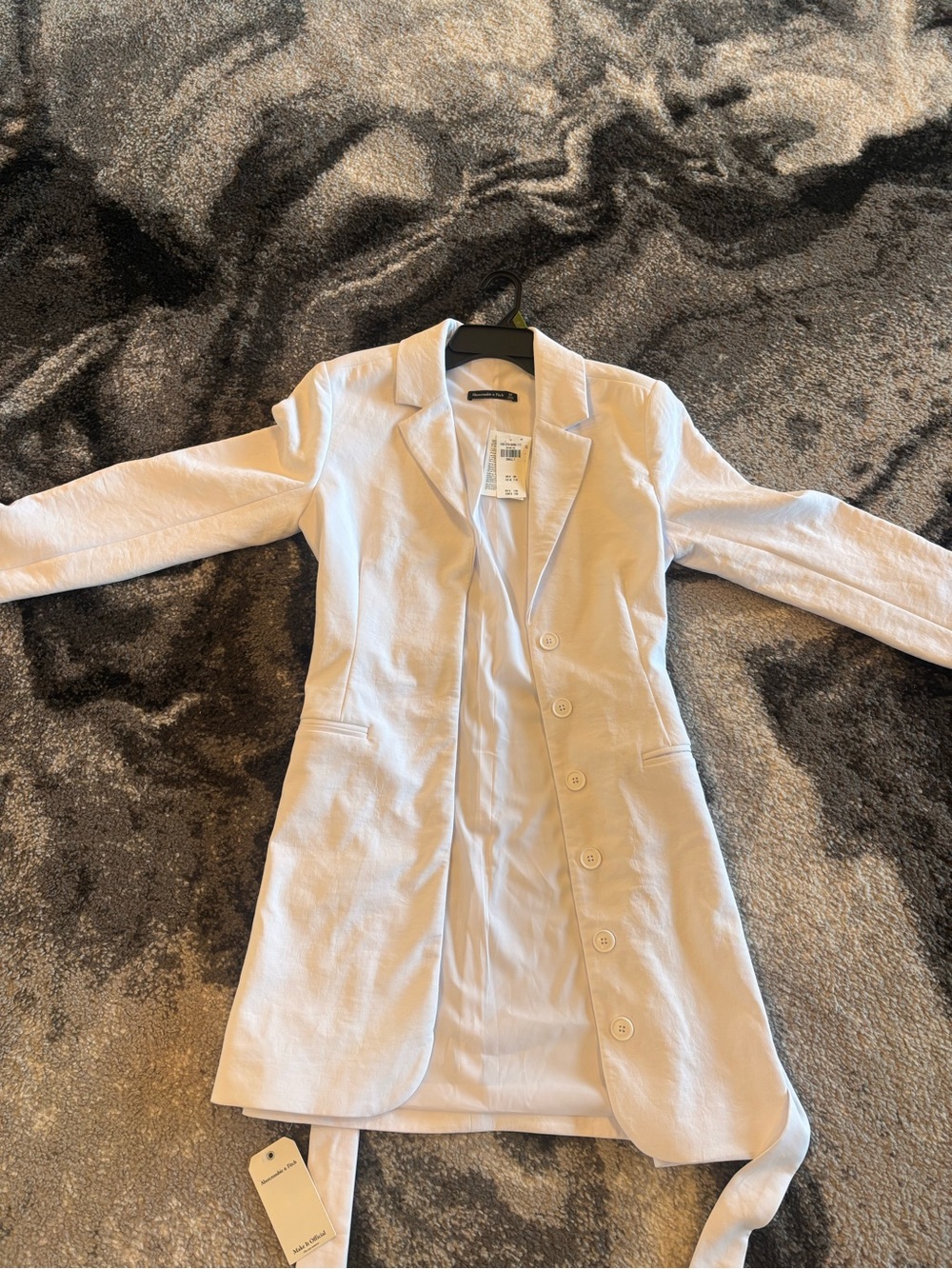 Abercrombie & Fitch Cream Longline Women's Blazer Jacket